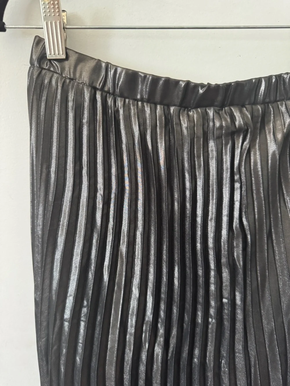 Anthropologie Metallic Pleated Midi Skirt NWT
